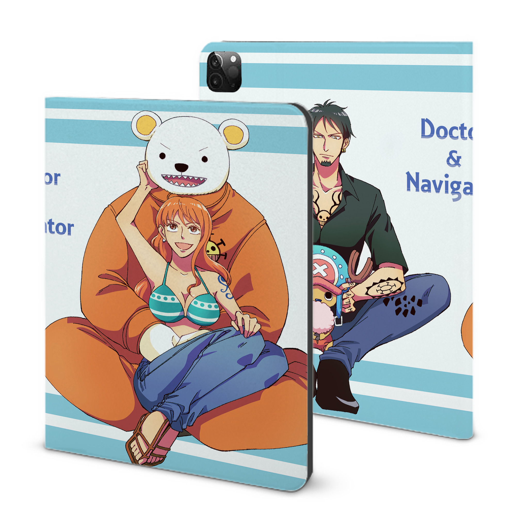 （画像用） ワンピース ONE PIECE IPadケース ペンホルダー付き ブックスタイルデザイン